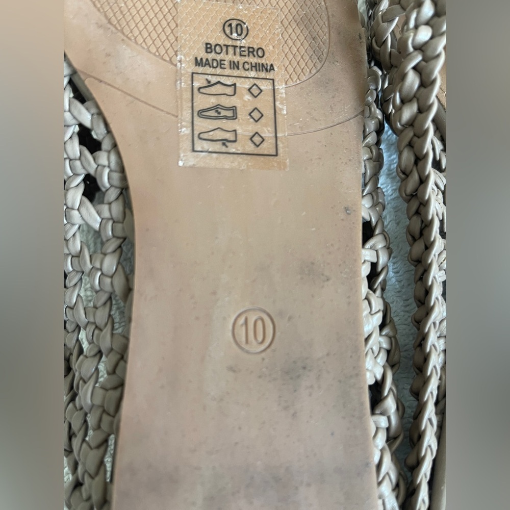 Nicole Miller Woven Slip-On Mules Women’s Size 10 Beige Braided Flats Boho Chic - Picture 3 of 5